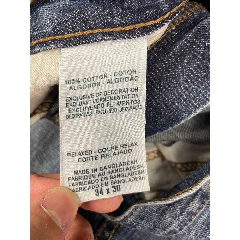 Signature Levis  Jeans Mens 33X29 Blue Medium Wash Denim Relaxed Leg 100% Cotton